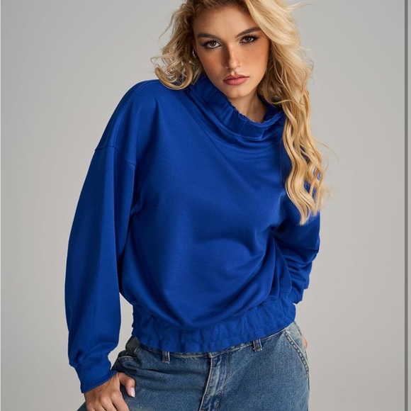 Stylish Royal Blue Women's Hoodie Size S/ 0139 - Picture 3 of 4